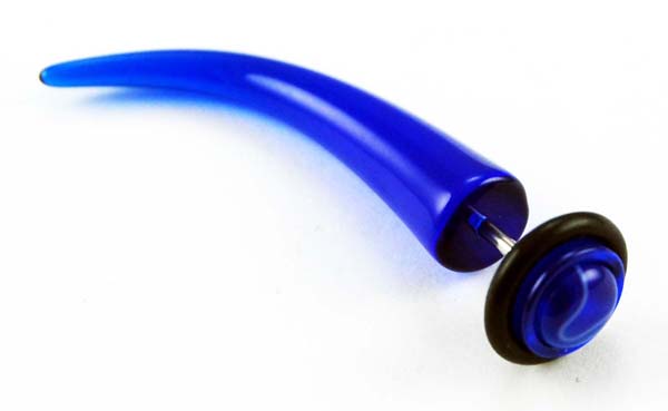 Body Piercing Stretcher Fake Curved Blue