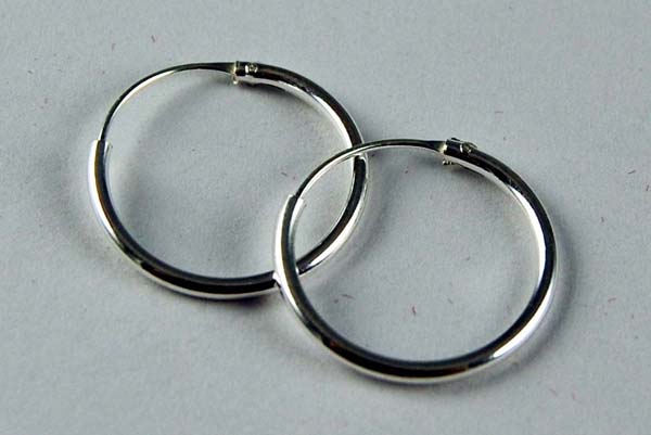 Earring Silver Hoops 1.2x16mm