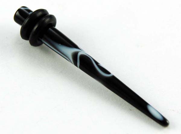 Bp Stretcher Straight Black Marble 4mm 2pcs