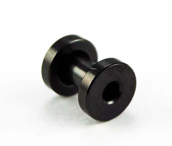Body Piercing Plug Anodizied Black 4mm