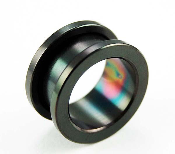 Body Piercing Plug Anodizied Black 16mm