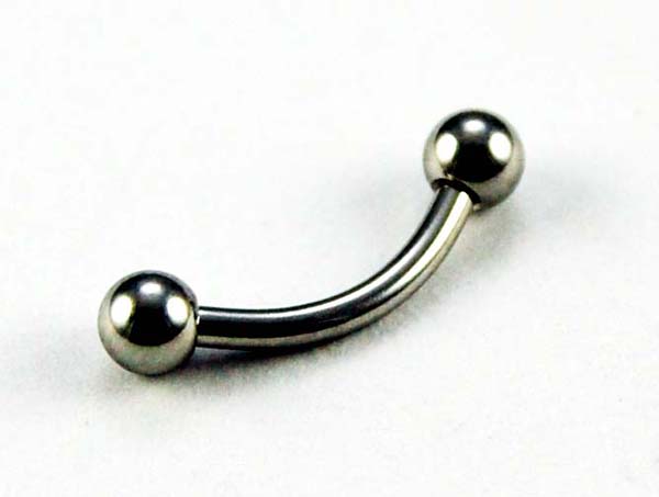 Body Piercing Eyebrow Bar Steel With Ball 5pcs 3x8x1.2mm