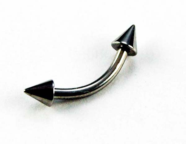 Body Piercing Eyebrow Bar Steel With Spike 5pcs 3x8x1.2mm