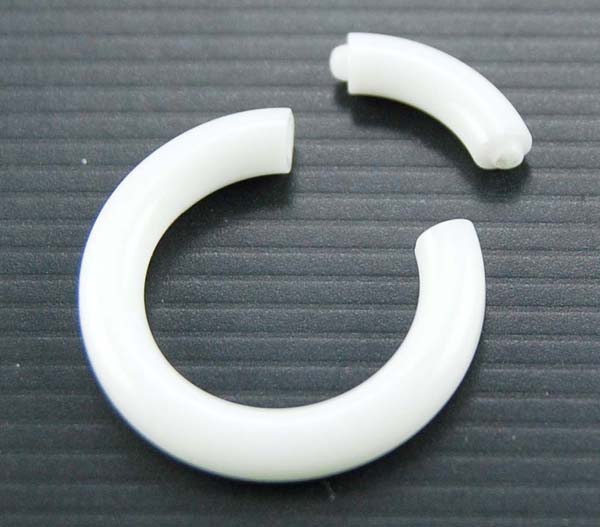 Body Piercing Segment Ring Acrylic White 3mm