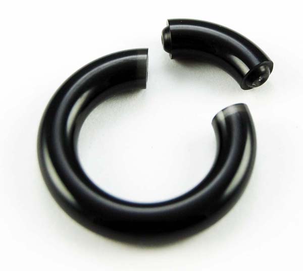 Body Piercing Segment Ring Acrylic Black 5mm