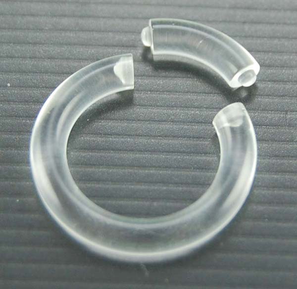 Body Piercing Segment Ring Acrylic Clear 6mm