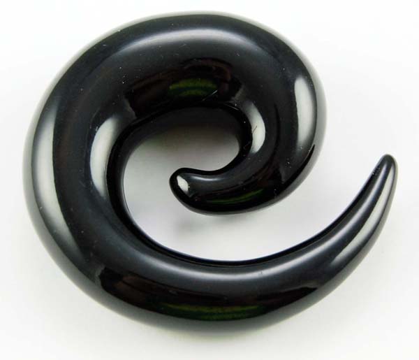 Body Piercing Spiral Acrylic Black 12mm