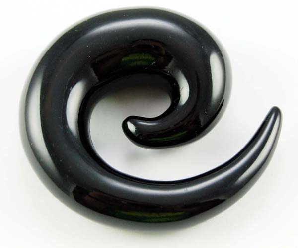 Body Piercing Spiral Acrylic Black 14mm