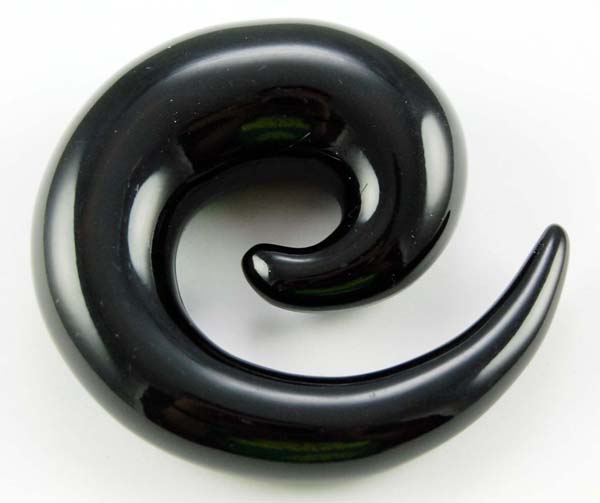 Body Piercing Spiral Acrylic Black 18mm