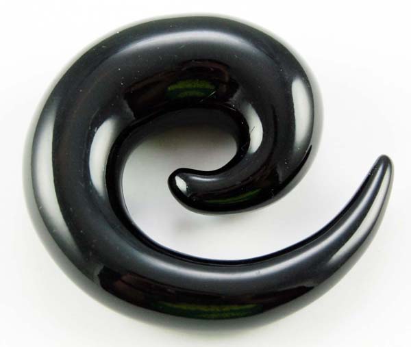 Body Piercing Spiral Acrylic Black 20mm