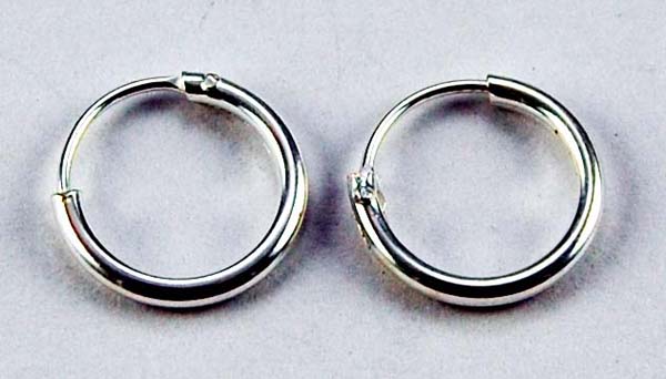 Earring Silver Hoop 1.2x10mm       5Pairs