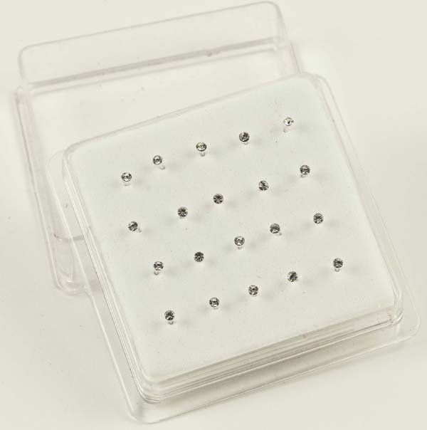 Nose Stud Silver With Ball Cupset 20 Studs Per Box 1.8mm