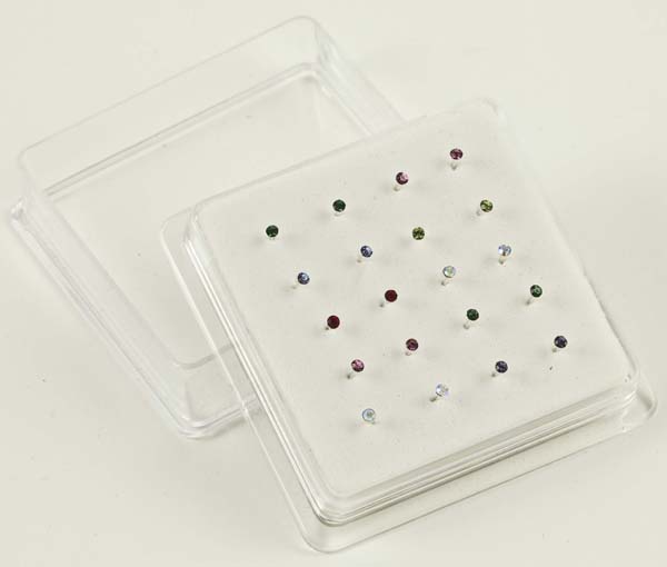 Nose Stud Silver Colour Cupset 20 Studs Per Box 1.8mm