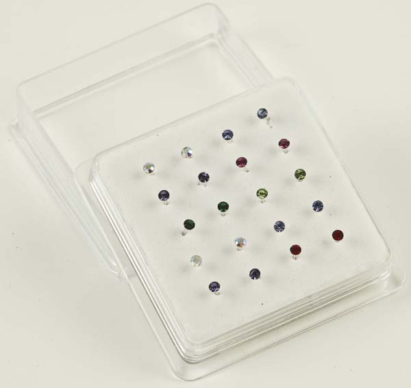 Nose Stud Silver Colour Cupset 20 Studs Per Box 2.5mm