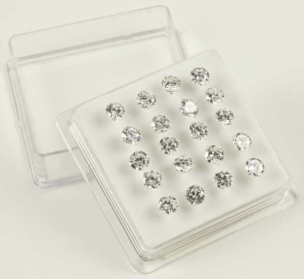 Earring Stud Silver Clear 20 Studs Per Box 6mm