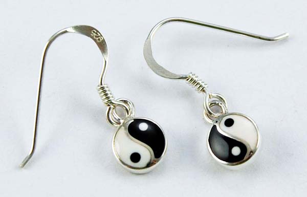 Earring Silver Ying Yang 7mm
