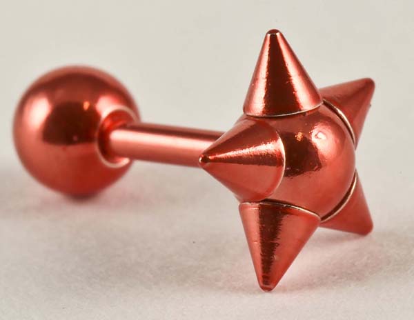Body Piercing Eyebrow Bar Orange With Star