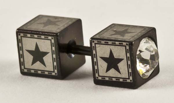 Body Piercing Plug Pentagram With Stones