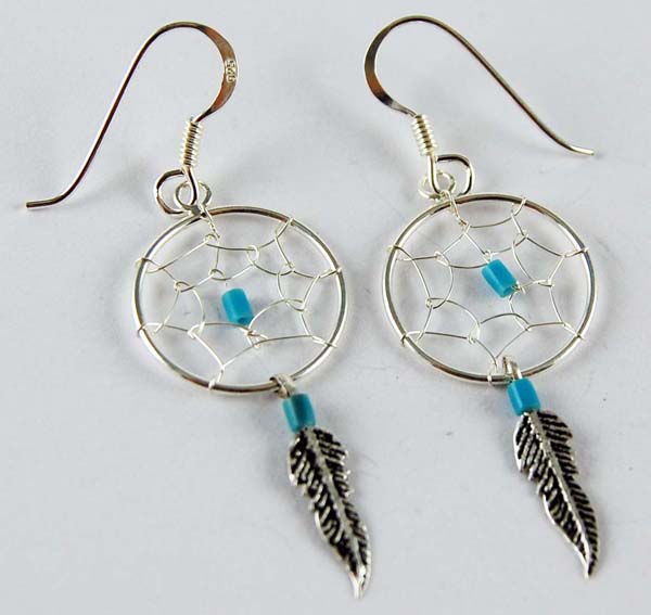 Earring Silver Dc Turq 16mm