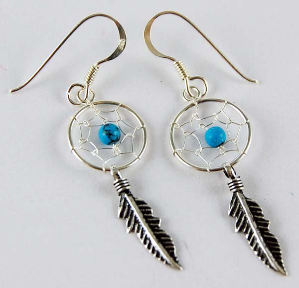 Earring Silver Dc Turq 12mm