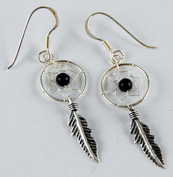 Earring Silver Dc Black 12mm