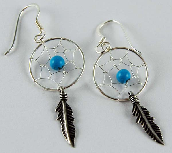Earring Silver Dc Turq 16mm