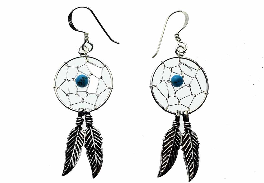 Earring Silver Dc Turq 16mm