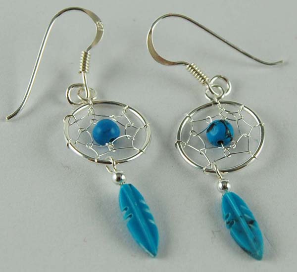 Earring Silver Dc Turq 12mm