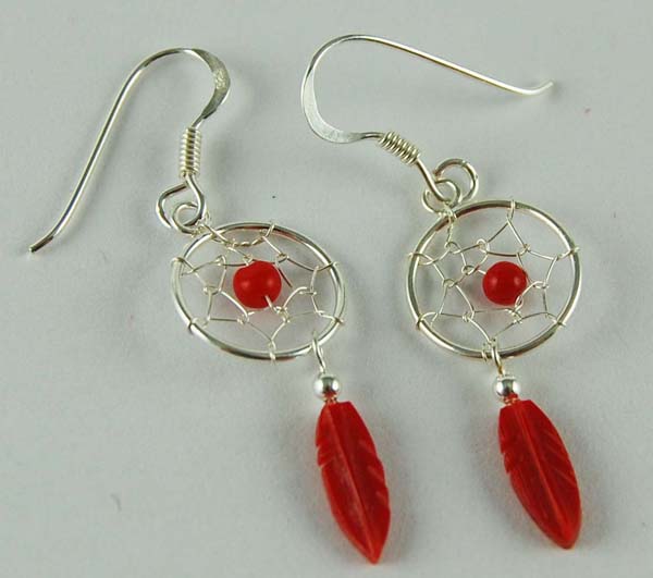 Earring Silver Dc Red 12mm