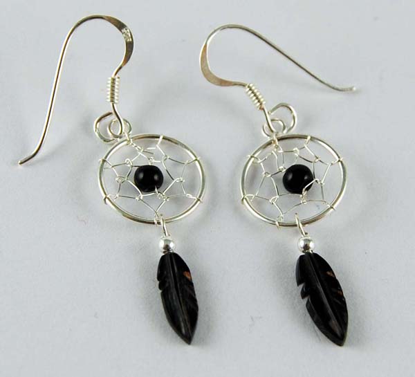 Earring Silver Dc Black 12mm