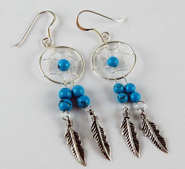 Earring Silver Dc Turq 16mm