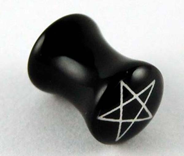 Body Piercing Plug Acrylic Pentagram 6mm