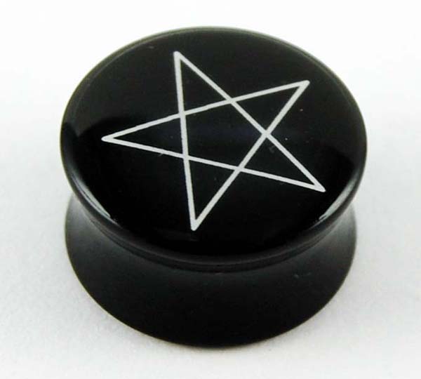 Body Piercing Plug Acrylic Pentagram 18mm