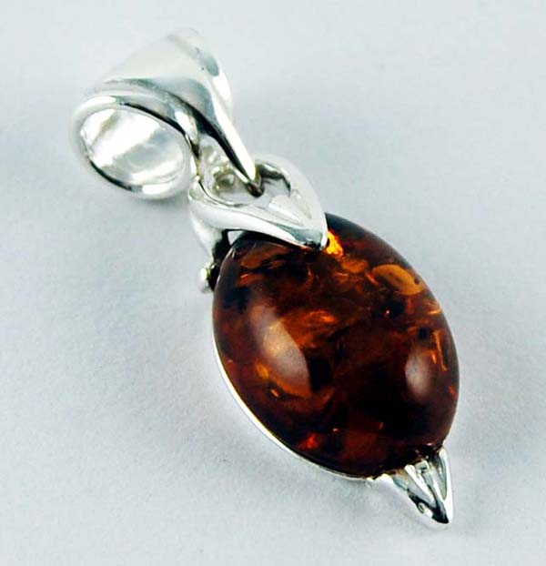 Pendant Amber Oval Cognac