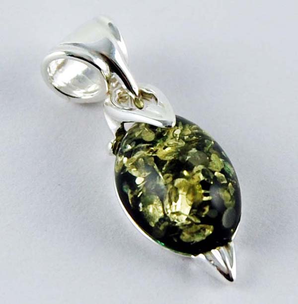 Pendant Amber Oval Green
