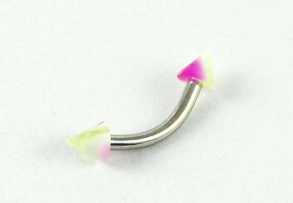 Body Piercing Eye Brow Bar Spikey Purple 3pcs