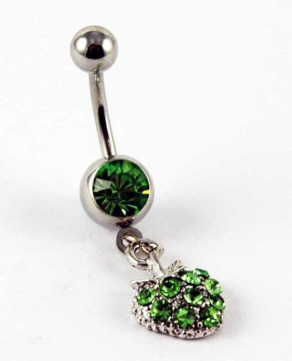 Body Piercing Banana Bar Strawberry Peridot