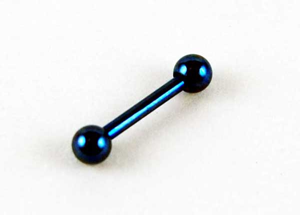 Body Piercing Barbell With Ball Anodized 3x8x1.2mm 2pcs BLUE