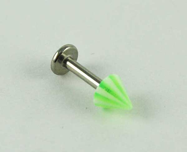 Body Piercing Labret With Spike Green 3pcs
