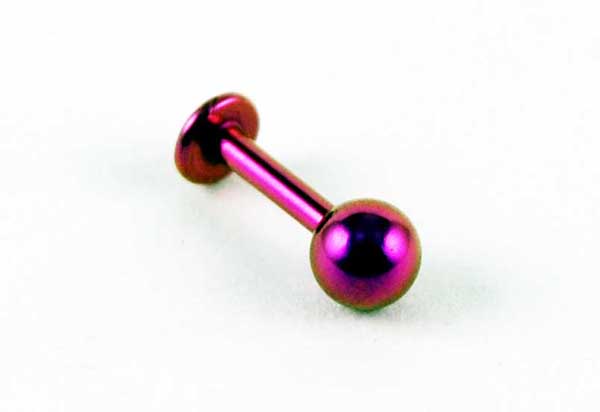Body Piercing Labret With Ball Purple 5x8x1.6mm Anodize
