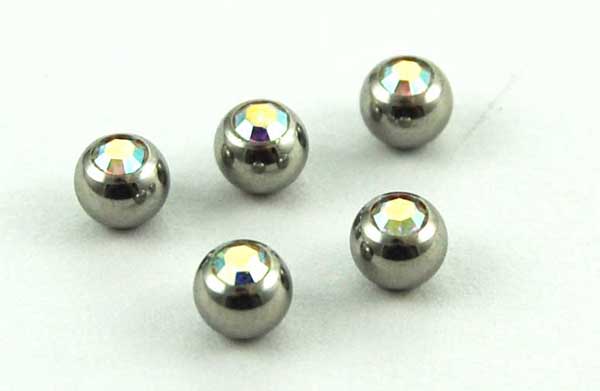 Body Piercing Jewelled Balls Rainbow 5mm 5pcs  50697