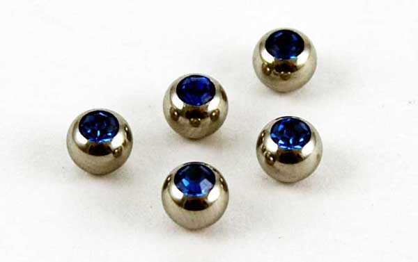 Body Piercing Jewelled Balls Sapphire 5mm 5pcs  50697