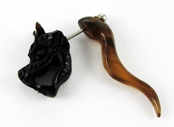 Body Piercing Fake Expander Dragon Horn
