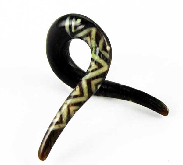 Body Piercing Expander Horn With Tattoo 4mm