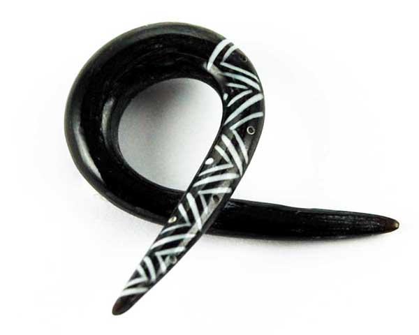 Body Piercing Expander Horn With Tattoo 6mm