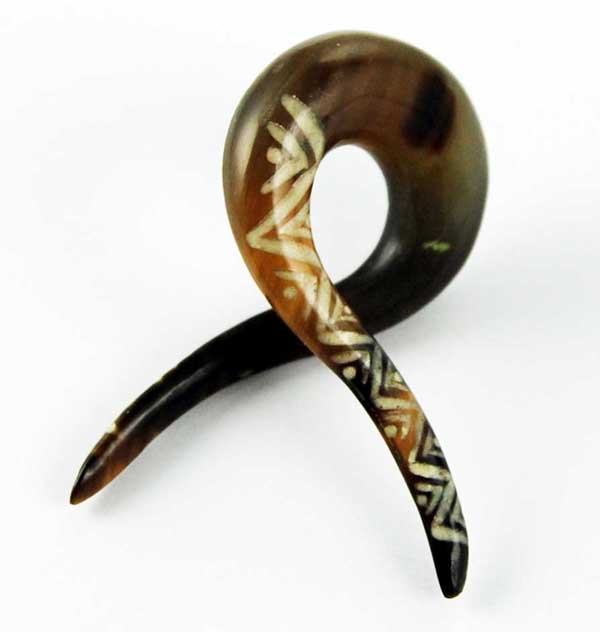 Body Piercing Expander Horn With Tattoo 8mm