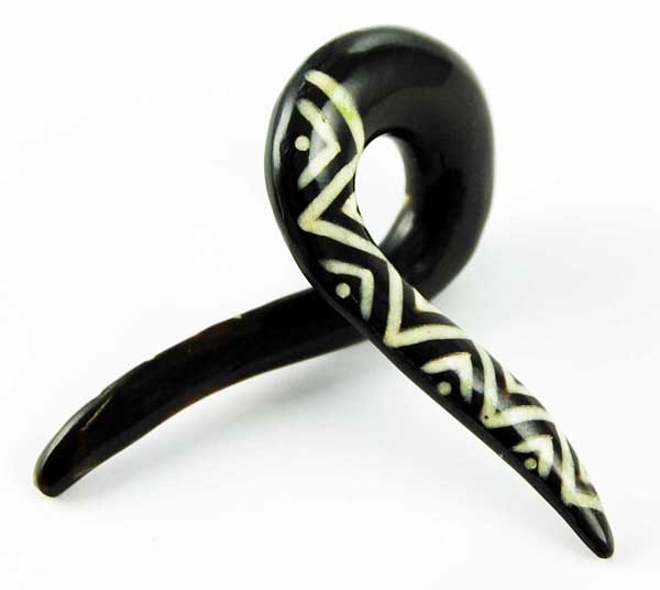Body Piercing Expander Horn With Tattoo 10mm