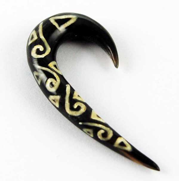 Body Piercing Expander Horn With Tattoo 6mm