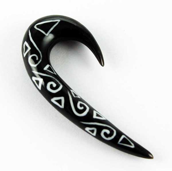 Body Piercing Expander Horn With Tattoo 8mm