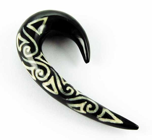 Body Piercing Expander Horn With Tattoo 10mm